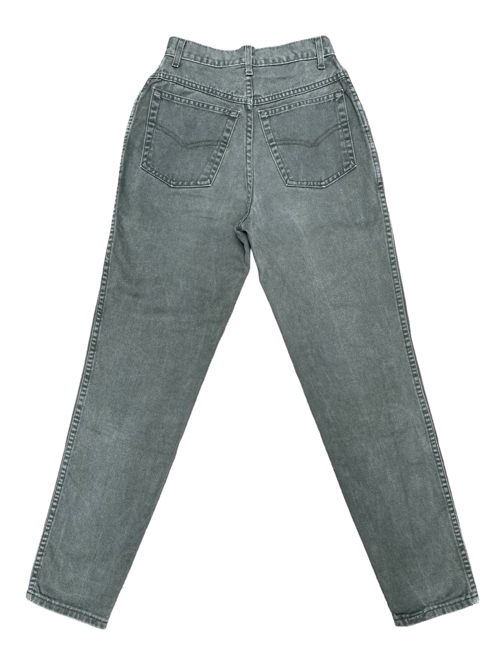 Vintage High Rise Tapered Leg Khaki Green Jeans